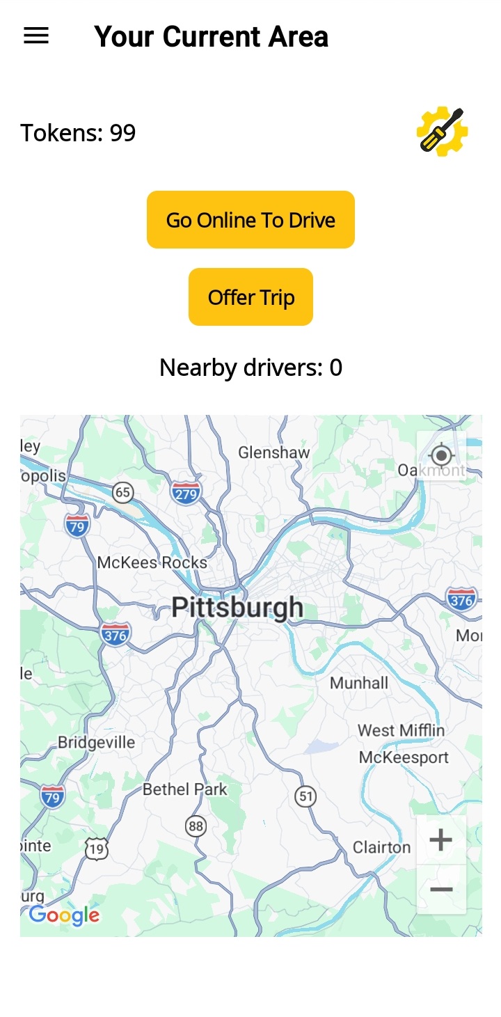 TaxiSearcher Detected Area - Driver View
